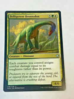 Belligerent Brontodon - Magic the Gathering MTG Ixalan Single Card - Image 1