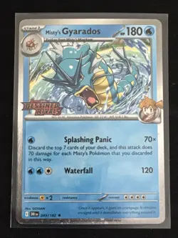 Misty’s Gyarados 049/182 Pokemon Card Destined Rivals Stamped Promo - Image 1