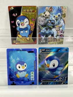 Pokemon Lot of 17 Cards and Stickers All Piplup #393 Piplup Pokemon Lot - Image 4