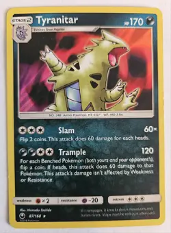 Tyranitar 87/168 Holo Rare Celestial Storm Set Pokemon Card HP Tiny Crease - Image 1