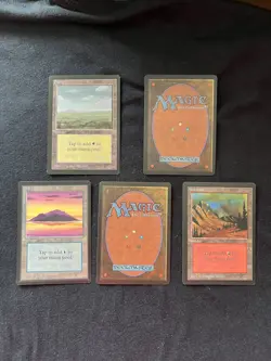 Magic the Gathering All Five Basic Lands BETA Never Played - Image 1
