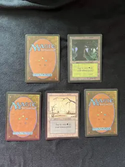 Magic the Gathering All Five Basic Lands BETA Never Played - Image 2