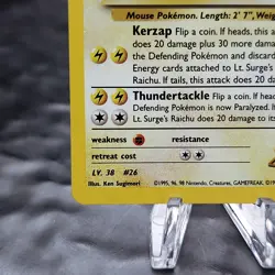 Lt. Surge's Raichu 11/132 Holo Gym Challenge Pokemon TCG WOTC 2000 Vintage NM - Image 5