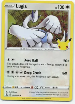 Lugia 022/025 Holo Rare Holo Celebrations NM Pokemon - Image 1