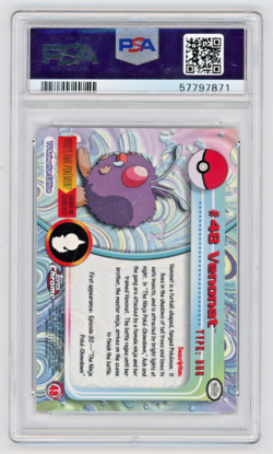 2000 Topps Chrome Pokemon TV Venonat #48 PSA 9 - Image 2