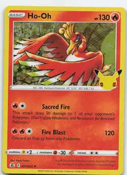 Ho-Oh 001/025 Holo Rare Holo Celebrations NM Pokemon - Image 1