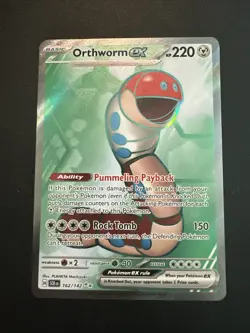 Pokemon TCG Orthworm Ex 162/142 Ultra Rare Stellar Crown NM - Image 1