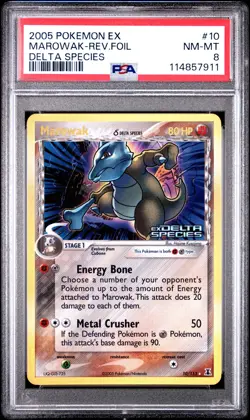 2005 POKEMON EX DELTA SPECIES MAROWAK #10 REVERSE FOIL PSA 8 NM #114857911 - Image 1