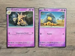 Pokemon TCG Abra + Kadabra Scarlet & Violet-151 064/165 Cosmos Holo NM - Image 1