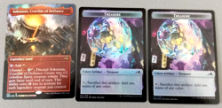 x2 NM+ FOIL MTG Sokenzan Crucible of Defiance & x4 Foil Spirit Token Magic Card - Image 2