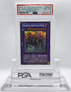 YUGIOH 1ST ED GLAS-EN036 ELEMENTAL HERO CHAO NEOS GHOST PSA 8 NM-MT #68523746 - Image 1