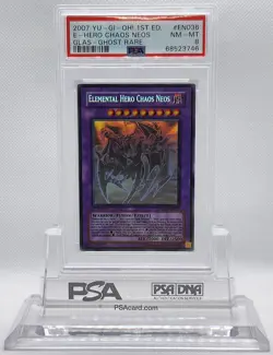 YUGIOH 1ST ED GLAS-EN036 ELEMENTAL HERO CHAO NEOS GHOST PSA 8 NM-MT #68523746 - Image 2