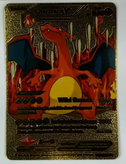 Pokemon Charizard V Evolution 508 HP SMP 26-43 LV 91 GOLD Foil Fan Art Card - Image 1