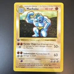 Pokemon WOTC Machoke 34/102 1st Edition Shadowless Base Set Card Near Mint - Image 1