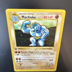 Pokemon WOTC Machoke 34/102 1st Edition Shadowless Base Set Card Near Mint - Image 5