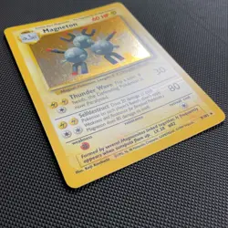 Pokemon TCG Magneton Base Set Unlimited Holo Rare Card 9/102 WOTC - Image 3