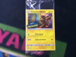 Detective Pikachu Holo RARE SM190 Promo NEW SEALED card - Image 1
