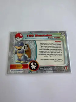 Pokemon Card Topps TV Animation 1999 Blue Logo - #09 Blastoise Non Holo - Image 2