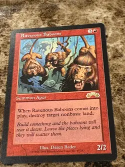RAVENOUS BABOONS Magic the Gathering MTG Exodus LP -A - Image 1