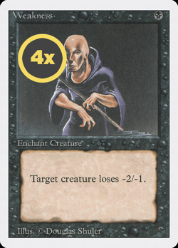 MTG Playset (4x) Weakness ** Revised Edition ** English (NM) - Image 1