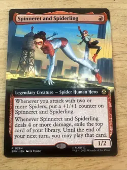 Spinneret and Spiderling (Extended Art) #264 (NM) Spider-Man SPM Magic MTG - Image 1