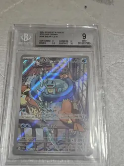 2024 Pokemon Stellar Crown Squirtle Illustration Rare Card 148/142 BGS 9 - Image 1