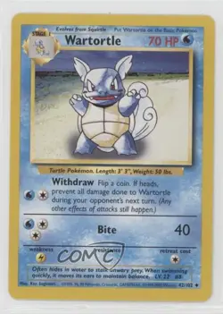Wartortle 1999-2000 Printing Pokemon Base Set #42 1999 - Image 1