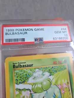 Pokemon Bulbasaur #44 Base Set Unlimited PSA 10 GEM MINT - Image 3