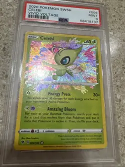 Celebi Pokemon 2020, Swsh04: Vivid Voltage Holo psa mint 9 - Image 1