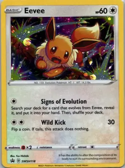 Pokemon TCG Eevee SWSH118 SWSH Black Star Promos Holo NM - Image 1