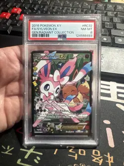2016 Pokemon XY Generations Radiant Collection #RC32 Full Art Sylveon EX PSA 8 - Image 1