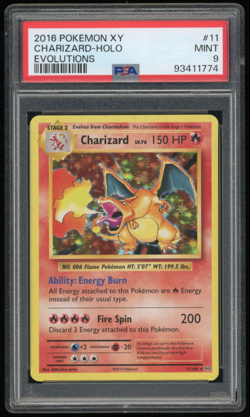 2016 POKEMON XY EVOLUTIONS #11/108 CHARIZARD HOLO PSA 9 - Image 1