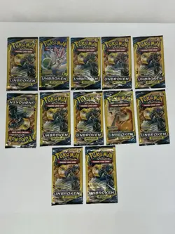 Pokemon Sun & Moon Unbroken Bonds Booster Lot of 12 Dollar Tree 3 Card Fun Packs - Image 1