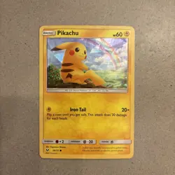 2017 Pokemon Pikachu 28/73 Holo Shining Legends Cracked Ice Holo Pokemon Card - Image 1