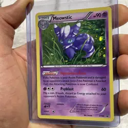 Pokemon TCG XY Black Star Promo Meowstic Holo XY48 NM 2015 Nintendo Card - Image 2