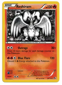Pokemon Card: Reshiram HOLO 28/113 Legendary Treasures Set Rare! EXC/NM - Image 1