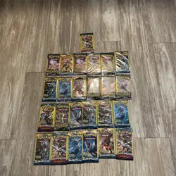 Pokemon TCG lot of 31 Sun and Moon 3 pack boosters including *TeamUp* - Image 1