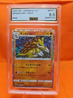 AGS 9.5 MINT+ Sandslash Holo 009/032 Pokemon TCG Japanese Classic Collection - Image 1
