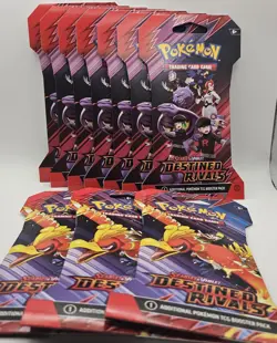 Pokemon TCG S/V Destined Rivals Booster Pk (10) Bundle Factory Sealed Free Ship - Image 1