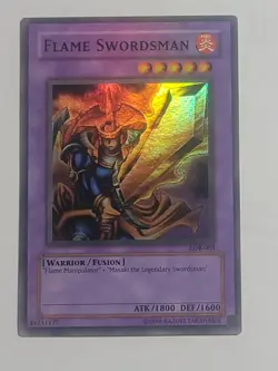 Yugioh Flame Swordsman LOB-003 Super Rare Unlimited Edition LP - Image 1