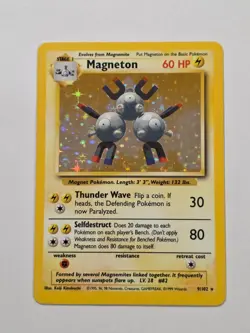 Magneton 9/102 Base Set Rare Holo Pokemon Card WOTC 1999 - Light Play - Image 1