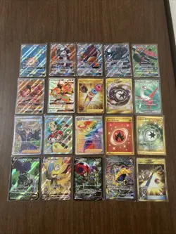 20 Cards Mixed Pokemon card Lot Collection Gold Cards, V, Vmax, Rainbow, Gx - Image 1