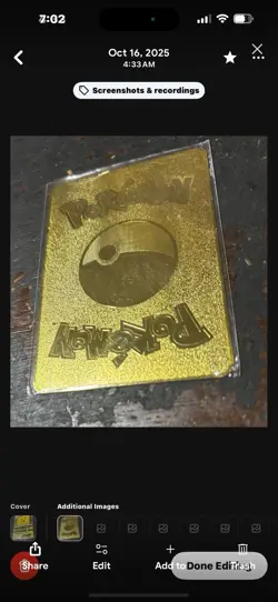 Pikachu Gold Metal Pokemon Promo Card Collectible/Gift/Display - Image 2