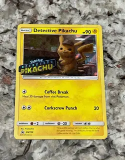 Detective Pikachu Coffee Break Pokemon Holo Card Holographic - Image 1