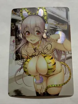 Super Sonico Idol Tiger 2022 Sexy ACG Waifu Card Girl Holo Anime Art Signature - Image 1