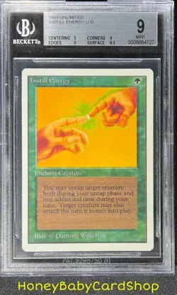 MTG Unlimited Edition 1993 Instill Energy BGS 9.0Q+ (Quad+) MINT OldSchool 93/94 - Image 1