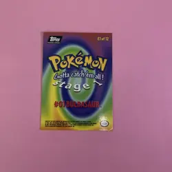 Pokemon Bulbasaur Topps Series 1 E1 of 12, 1998 - Image 2