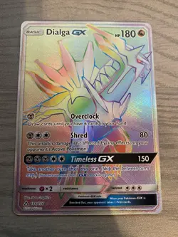 Pokemon Rainbow Rare Dialga Gx 164/156 Ultra Prism - Image 1