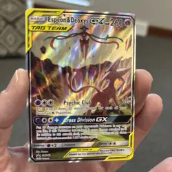 2020 POKEMON SM BLACK STAR PROMO TAG TEAM POWERS COLL ESPEON & DEOXYS GX - Image 1