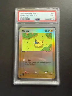 Pokemon Mareep 64/97 EX Dragon Reverse Holo PSA 9 - Image 1